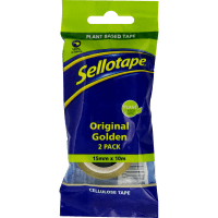 Original Golden Cellulose Tape 15mm x 10m Twin Pack (2pk)