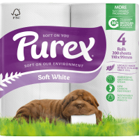 Soft White 2 Ply Toilet Rolls (4 x 200 sheets)