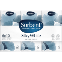 Silky White Pocket Pack Tissues (6 x 10pk)