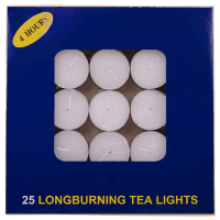 4 Hour Tea Light Candles (25pk)