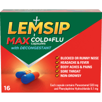 Max Cold & Flu Decongestant Capsules (16pk)