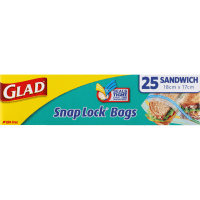 Snap Lock Resealable Sandwich Bags (25pk)