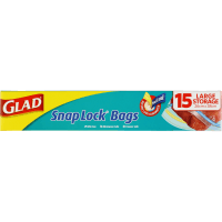 Snap Lock Resealable Large Storage Bags (15pk)