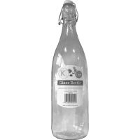 Glass Water Bottle Round 1L (1pk)