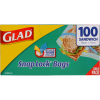 Snap Lock Resealable Sandwich Bags (100pk)