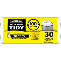 Tie-Tops Lemon Citrus Fresh Kitchen Tidy Liners Large 58 x 71cm 36 Litre (30pk)