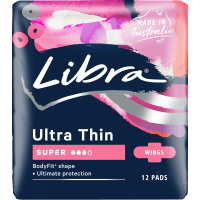 Ultra Thin Super Pads With Wings (12pk)