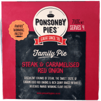 Steak & Caramelised Red Onion Family Pie (700g)