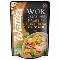 Wok Creations Malaysian Peanut Satay Stir-Fry Sauce (125g)