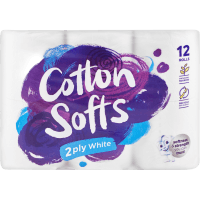White Unscented 2 Ply Toilet Tissue (12 x 200 sheets)