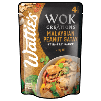 Wok Creations Malaysian Peanut Satay Stir-Fry Sauce (210g)