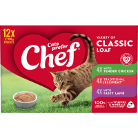 Meat Lovers Variety of Classic Loaf Pouches Cat Food (12 x 100g)