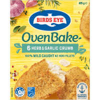 Herb & Garlic Crumb 100% Wild Caught NZ Hoki Fillets (425g)