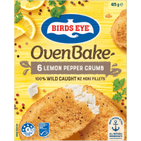 Lemon Pepper Crumb 100% Wild Caught NZ Hoki Fillets (425g)