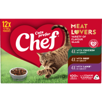 Meat Lovers Variety of Flavour Glaze Pouches Cat Food (12 x 100g)