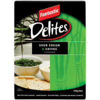 Delites Sour Cream & Chives Rice Snacks (100g)