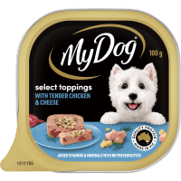 Select Toppings With Tender Chicken & Cheese Wet Dog Food (100g)