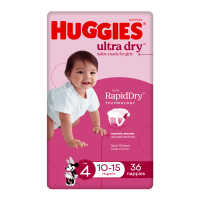 Ultra Dry Nappies For Girls Size 4 10-15kg (36pk)
