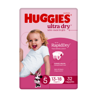 Ultra Dry Nappies For Girls Size 5 13-18kg (32pk)