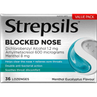 Plus Blocked Nose Relief Menthol Eucalyptus Flavour Lozenges (36pk)