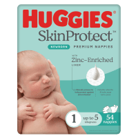 Nappies Newborn Size 1 Up to 5kg (54pk)