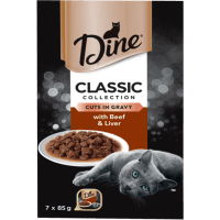 Classic Collection Cuts In Gravy with Beef & Liver Wet Cat Food (7 x 85g)