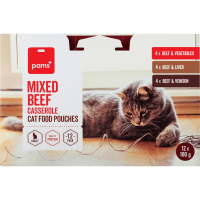 Mixed Beef Casserole Cat Food Pouches (12 x 100g)
