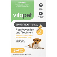 Evance Topical Flea Prevention And Treatment for Small Dogs and Puppies under 4kg (3pk)