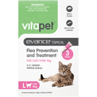 Evance Topical Flea Prevention And Treatment for Cats Over 4kg (3pk)