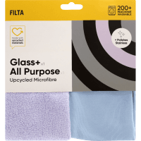 Glass + All Purpose  Upcycled Microfibre Cleaning Cloth (2pk)