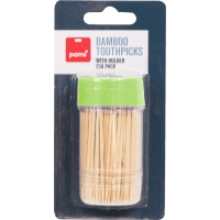 Kitchen Toothpicks Bamboo With Holder (250pk)
