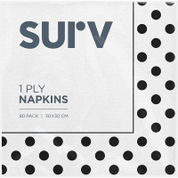 Luncheon 1 Ply Black Polka Dot Napkins (80pk)