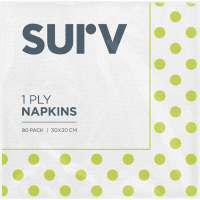 Luncheon 1 Ply Lime Polka Dot Napkins (80pk)