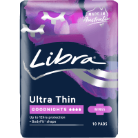 Ultra Thin Goodnights Extra Long Pads With Wings (10pk)