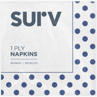 Luncheon 1ply Blue Polka Dot Napkins (80pk)