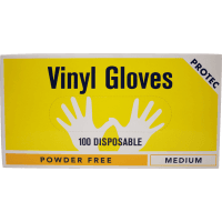 Powder Free Medium Disposable Vinyl Gloves (100pk)