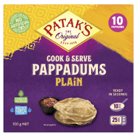 Cook & Serve Plain Pappadums (100g)