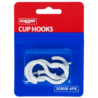 White Cup Hooks 30mm (4ea)