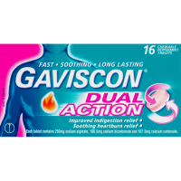 Dual Action Peppermint Heartburn & Indigestion Relief Chewable Tablets (16pk)