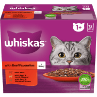 Beef Favourites In Gravy Adult Wet Pouches Cat Food (12 x 85g)