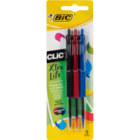 Clic Mixed Colour Ballpoint Pens (3pk)