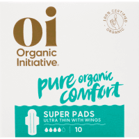 Organic Cotton Ultra Thin Super Pads With Wings (10pk)