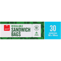 Resealable Sandwich Bags 180 x 190mm (30pk)
