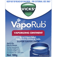VapoRub Vaporizing Ointment Decongestant Chest Rub (100g)