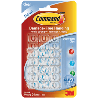 Command Clear Decorating Clip Clear Strips (20pk)