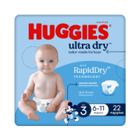 Ultra Dry Nappies For Boys Size 3 6-11kg (22pk)