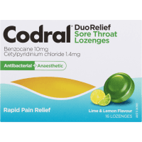 Lime & Lemon Flavour Duo Relief Sore Throat Lozenges (16pk)