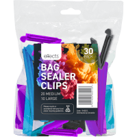 Kitchen Plastic Medium & Large Bag Sealer Clips (30pk)