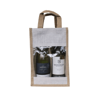 Double Bottle PVC Jute Bag (1pk)