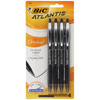Atlantis Black Ball Pen (4pk)